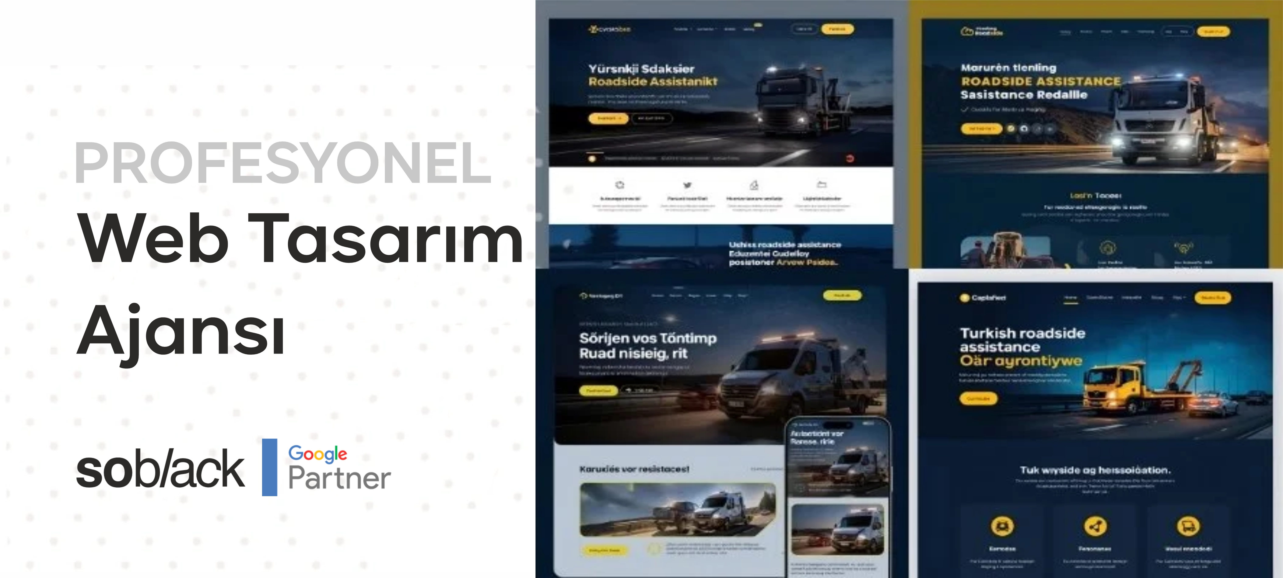 Yol Yardım Web Tasarımı - Oto Kurtarma ve Acil Destek Firmaları için Profesyonel Web Sitesi