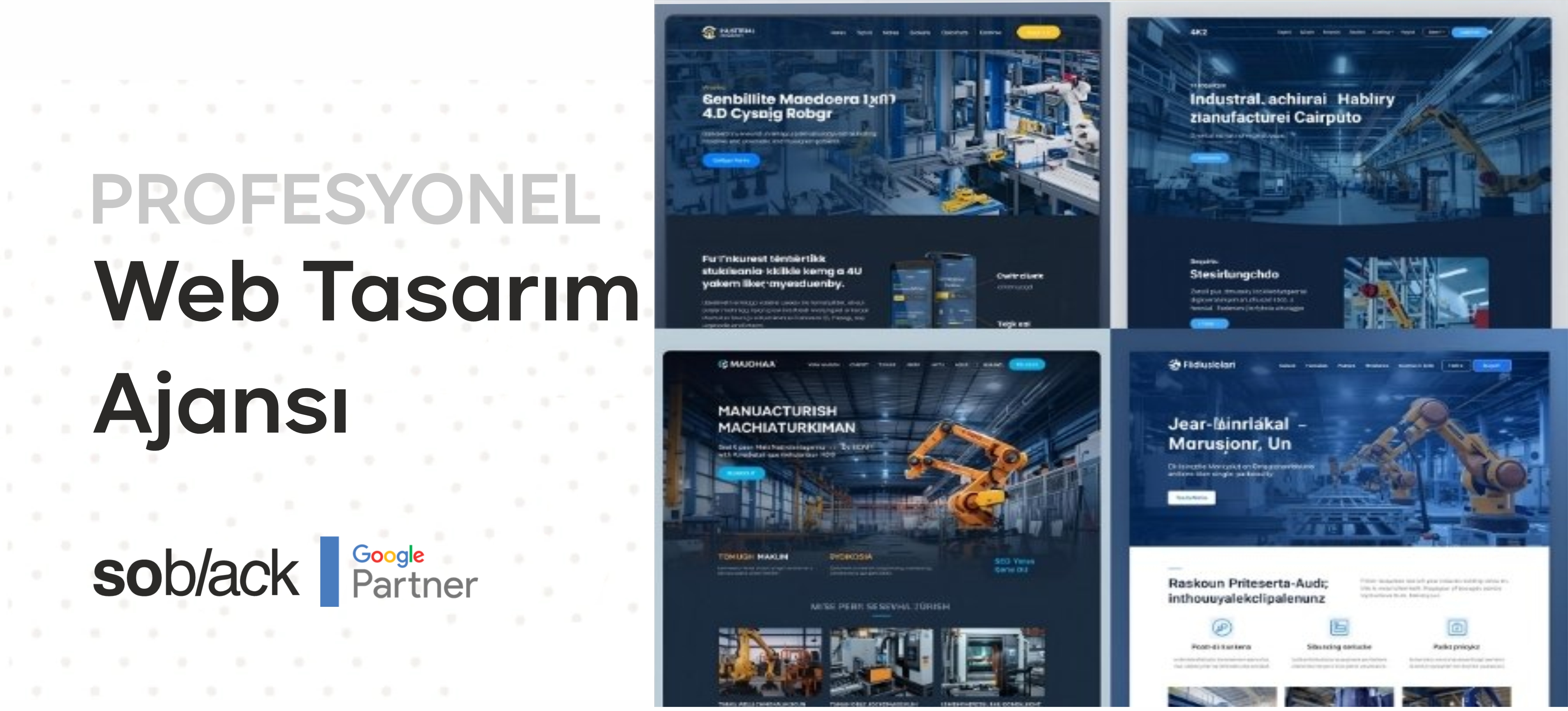 Endüstriyel Üretim ve Makina Web Sitesi - Fabrika, Otomasyon ve Sanayi Tesisleri için Modern Web Tasarımı